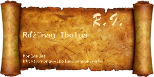 Rónay Ibolya névjegykártya