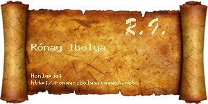 Rónay Ibolya névjegykártya