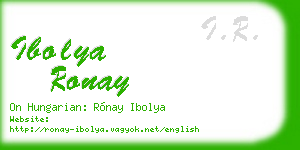ibolya ronay business card