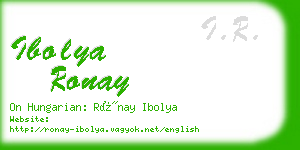 ibolya ronay business card